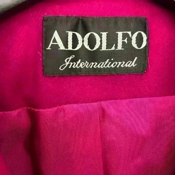 Pink Fuschia Classic Blazer Wool Adolfo International Career Women Business - Picture 7 of 7